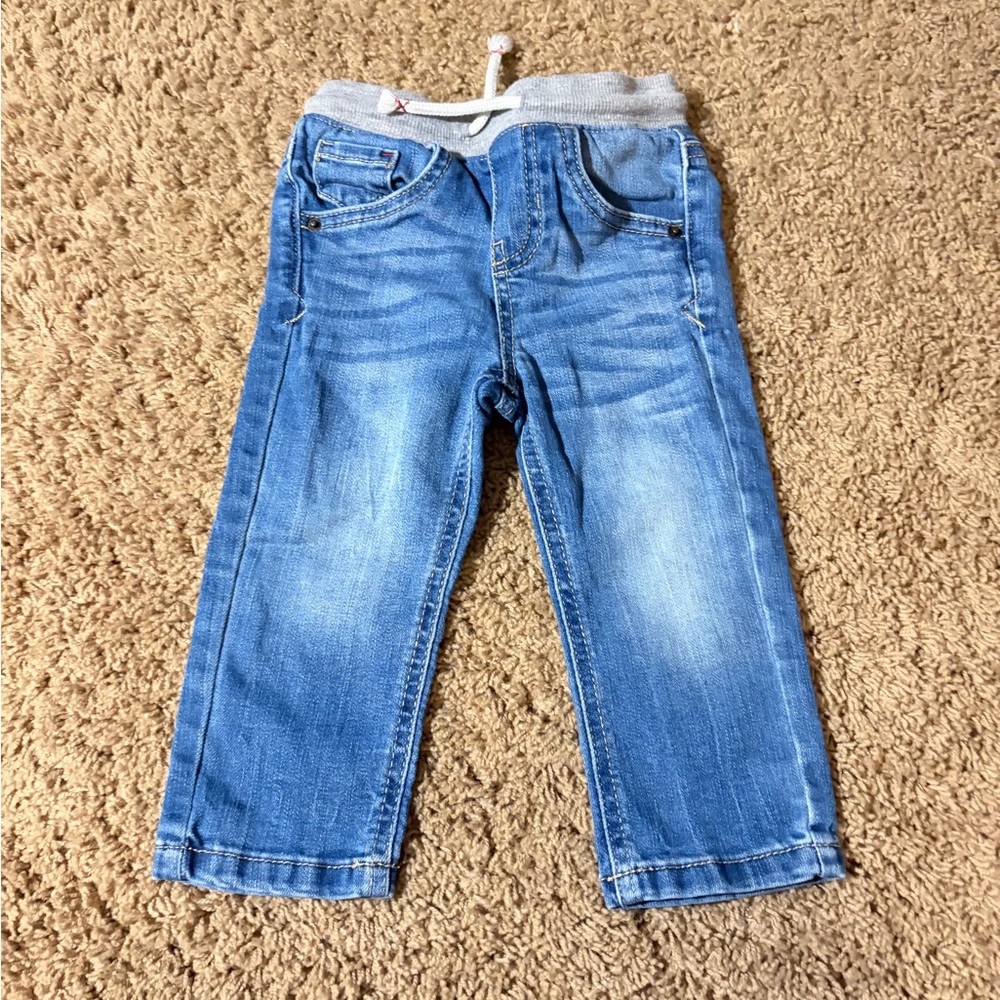 Cat & Jack Blue Jeans with Gray Waistband